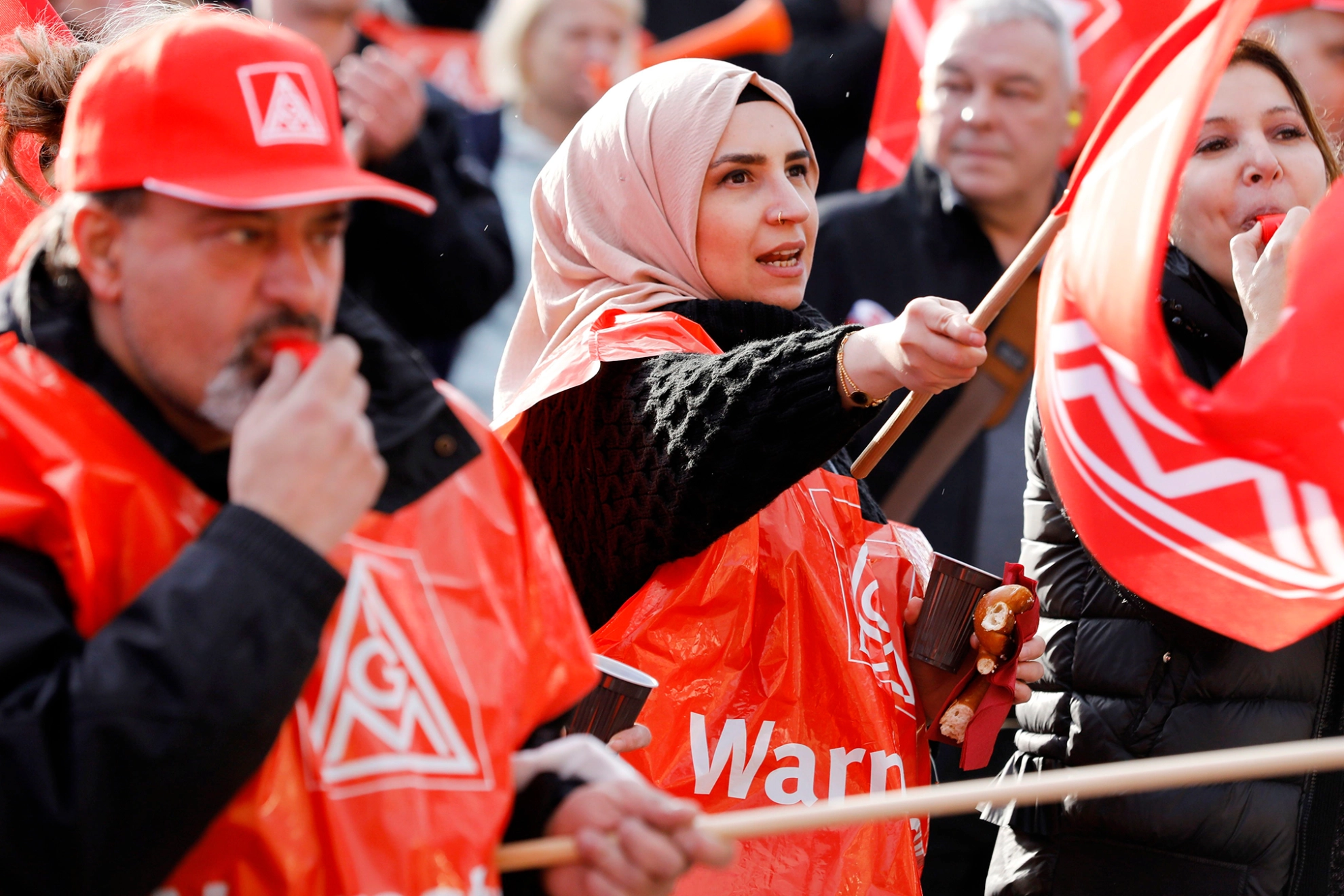 Warnstreikaktion in Berlin am 08.11.2022