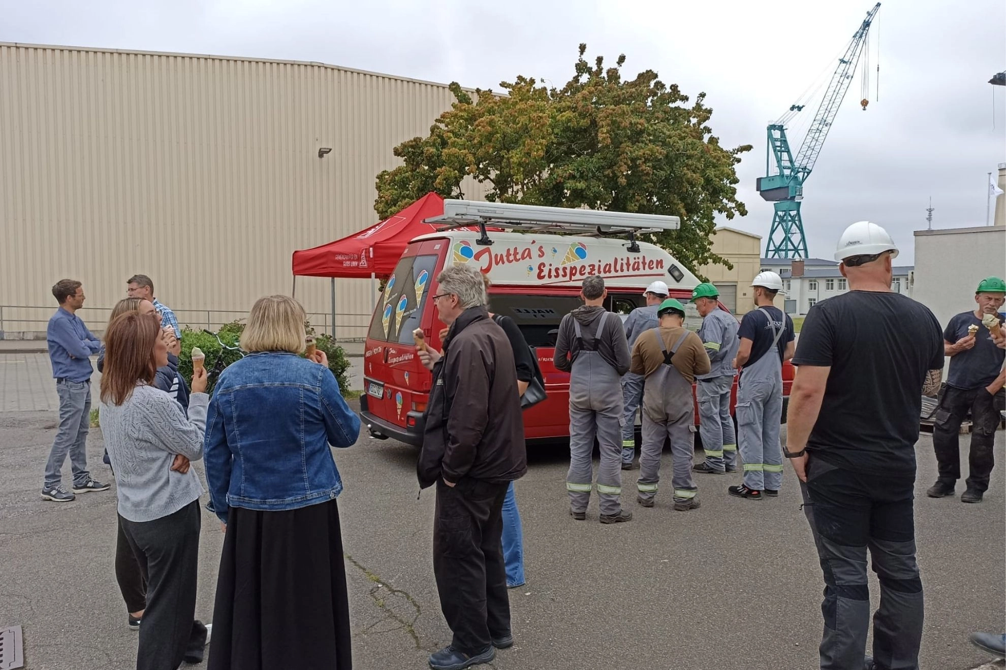 Eisaktion bei Lürssen in Schacht-Audorf