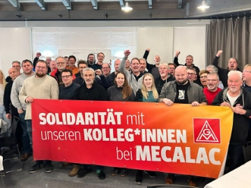 Solidarität mit den Beschäftigten von Mecalac